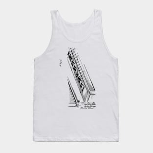 Piano Keyboard Card System Vintage Patent Hand Drawing Tank Top